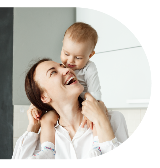 Happy Mother and Baby